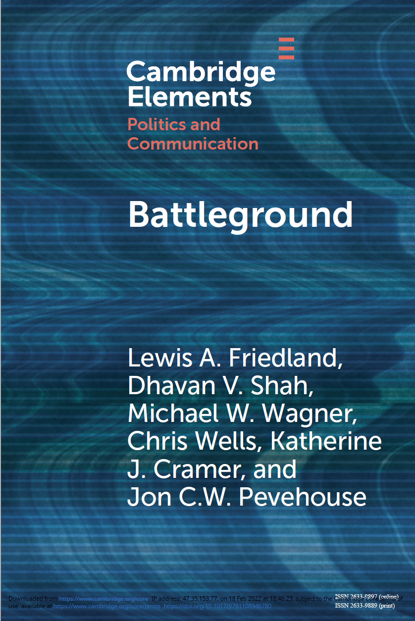 Battleground models Wisconsin’s contentious political communication ecology: the way that politics, social life, and communication intersect and create conditions of polarization and democratic decline. Drawing from ten years of interviews, news and social media content, and statewide surveys, we combine qualitative and computational analysis with time-series and multilevel modeling to study this hybrid communication system – an approach that yields unique insights into nationalization, social structure, conventional discourses, and the lifeworld. We explore these concepts through case studies of immigration, healthcare, and economic development, concluding that despite nationalization, distinct state-level effects vary by issue as partisan actors exert their discursive power.